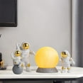 thumbnail image 3 of tredstone 4pcs Astronaut Figurine Set Home Decor Sstronaut Desktop Statue Cute Decor Gold Yellow 1Set, 3 of 6