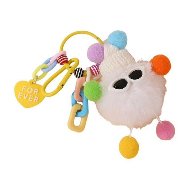 Llavero de peluche para bolso, adorno colgante para monedero, llavero para llave de coche Multicolor