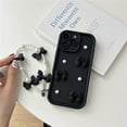 thumbnail image 4 of For IPhone 17 Pro Max Case Soft Silicone Shockproof 3D Bow, Pearl With Bead Wristband Cover Case,Black,For iPhone 17 Pro Max, 4 of 6
