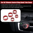 thumbnail image 2 of 5pcs Red Aluminum Alloy Auto AC Climate Control Ring Knob Trim Cover for Toyota Camry 2018-2020, 2 of 6