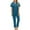 Blue, variant on SwiftWear Soft & Silky Satin Pajama Set for Women - Short Sleeve Sleepwear & Loungewear, Solid Color Shirt and Pants Comfortable Home Wear Blue