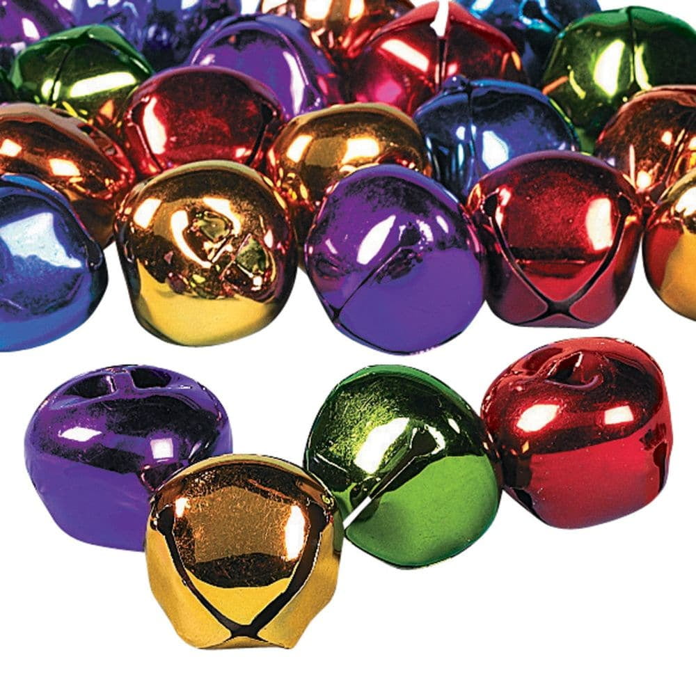 Rainbow Jumbo Jingle Bells 24Pcs Craft Supplies 24 Pieces