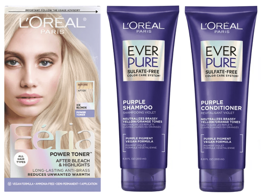 L'Oreal Paris Feria Power Toner, Long Lasting Anti Brass Toner Ice