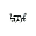 thumbnail image 4 of Retro Coffee Table Set with Mission Chairs - Solid Wood & Parawood, 3-Piece Living Room Furniture, Black Finish, 4 of 5