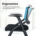 thumbnail image 5 of Upgraded Folding Office Chair Stackable Conference Room Chairs with Wheels and Padded Mesh Back Ergonomic for Reception Meeting, 2 Pack Blue, 5 of 9