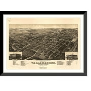 Historic Framed Print, FL Tallahassee 1885 MAP, 17-7/8" x 21-7/8"
