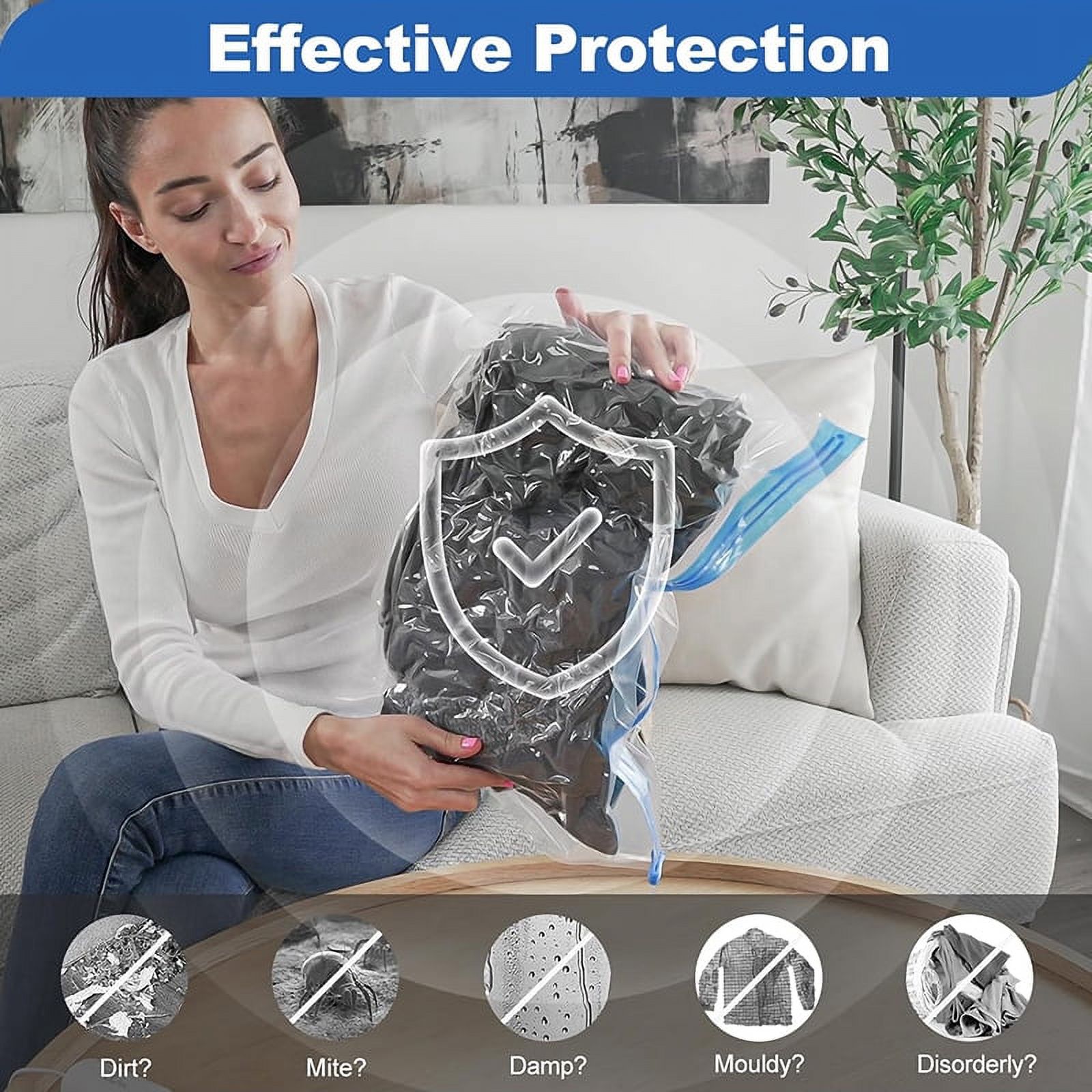 Conjunto de 9 piezas, 8 Bolsas de Almacenamiento al Vacío para Viaje con Bomba Eléctrica USB, Bolsa de Compresión Portátil para Ropa, Organizador de Plástico Hermético para Empacar Equipaje, Esencial