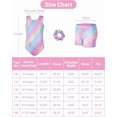thumbnail image 4 of Gymnastics Leotards for Girls, Sleeveless U Shape Neck Sparkly Dance Unitards with Shorts and Hair Toddler Leotard for Age 5-10, 4 of 5