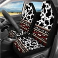thumbnail image 2 of Yuyamidu Cow Print Car Seat Covers Full Set of 14 Aztec Steering Wheel Cover Center Console Pad Seatbelt Pad Headrest Covers Cup Holders Keychain Universal Auto Accessories Fit for Most Vehicles, 2 of 7