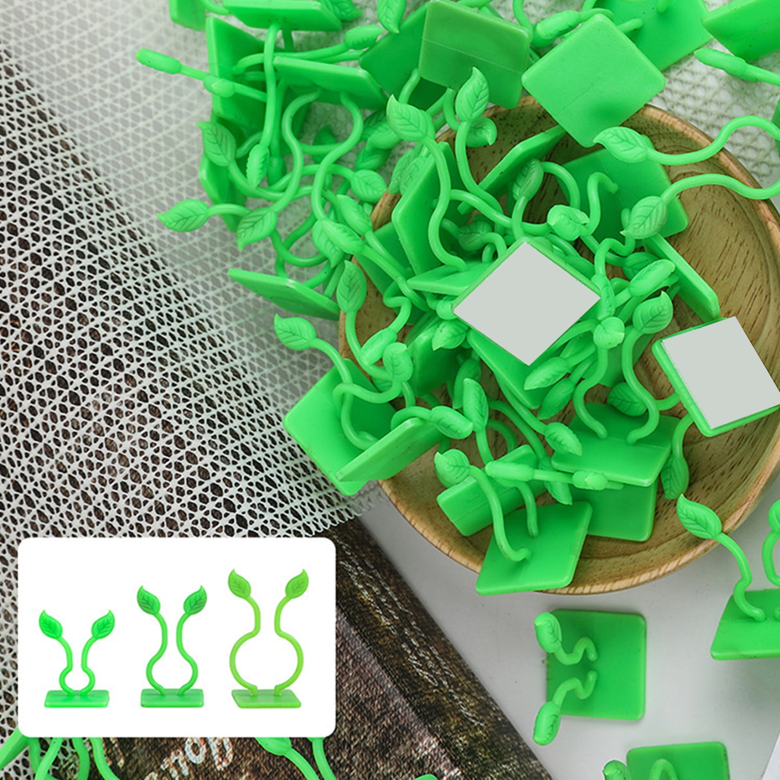 Travelwant 100Pcs Wall Plants Climber Vine Sticky Wall Clips Green Wall