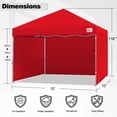 thumbnail image 2 of MASTERCANOPY 10' x 10' Pop-up Canopy Tent Commercial Instant Shelter with 4 Sidewalls, Red, 2 of 6