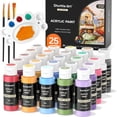 thumbnail image 2 of (2 pack) Acrylic Paint, Shuttle Art 25 Vintage Colors Acrylic Paint Set, 2oz/60ml Bottles, Rich Pigmented, Premium Acrylic Paints for Artists, Beginners on Rocks Crafts Canvas Wood Ceramic, 2 of 9