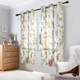 thumbnail image 2 of Yayeee Window Curtains Light Filtering 63"x42" Grommet Panel Pair Home Living Room Decor, Purple Birds Teapots, 2 of 7
