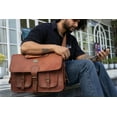 thumbnail image 3 of cuero DHK 14 Inch Vintage Handmade Leather Messenger Bag for Laptop Briefcase Best Computer Satchel Distressed Bag, 3 of 6