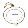 thumbnail image 3 of Arestory Personalized Custom Photo Stainless Steel Adjustable Bracelet Engraved Heart Pendant Fashion Jewelry Customized Women Gift, Gold, 3 of 8