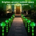 thumbnail image 2 of Rirool 6 Pack Solar Shamrock Lights Outdoor, St. Patrick’s Day Decorations with 8 Lighting Modes, IP65 Waterproof Garden Stake Lights for Yard Pathway Lawn Party (Green), 2 of 8