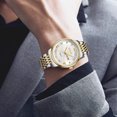 thumbnail image 5 of Men's Business Chronograph Watch Waterproof Date Display Quartz Stainless Steel Dress Watch for Men Office Casual Water Resistant Black, 5 of 9