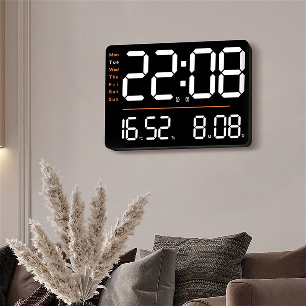 Large Screen LED Digital Clock With Temperature Hygrometer Monitor Remote Control