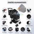 thumbnail image 2 of Carriola coche transportadora de perro gato mascotas plegable con 8 llantas, 2 of 11