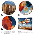 thumbnail image 3 of Designart "Cubist Interpretation Colorful Hot Air Balloon II" Transportation Floater Framed Wall Decor, 3 of 7