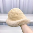 thumbnail image 5 of CoCopeaunts Bucket Hat for Women Plus Thickened Fisherman Cap Women Winter Plush Warm Brim Solid Color Ladies Ponytail Basin Hats, 5 of 8
