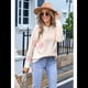 thumbnail image 5 of Suéter de Flores para Mujer, Suéter de Punto de Cuello Redondo Extragrande, Top de Punto Acanalado, Conjuntos de Invierno, Tops Tipo Jersey. L, 5 of 10