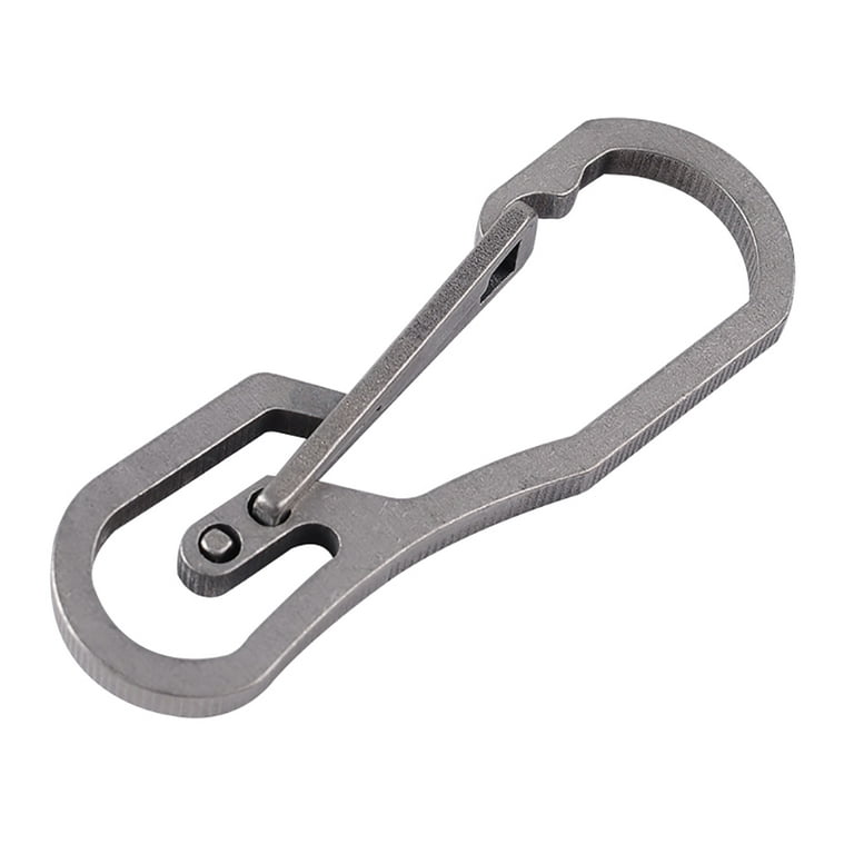 Temacd Titanium Alloy Snap Key Chain Ring Clip Carabiner Outdoor Buckle  Hook Keychain