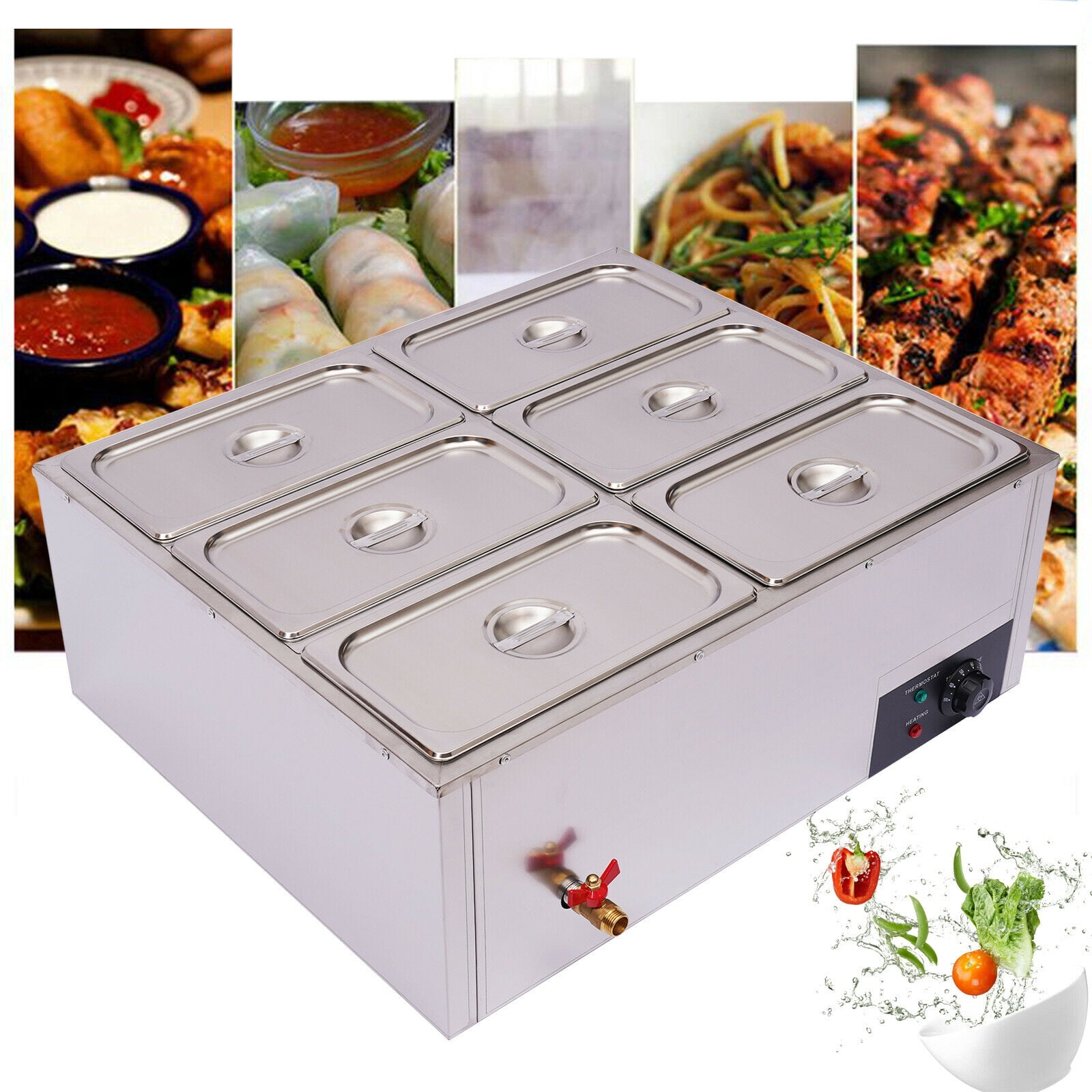 FULL SIZE Electric 4" PAN & LID Countertop Buffet Food Warmer COOKER Commercial 