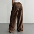 thumbnail image 2 of Women's Corduroy Wide-Leg Soft and Warm Work Pants, 2 of 9