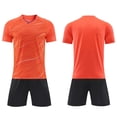 thumbnail image 4 of Vornjynx Boys Active Outfits 2 Piece Short Sleeve Crew Neck T-Shirt and Shorts Kids Summer Football Sports Activewear Orange Size 1, 4 of 6