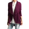 TheMogan Women's Draped Asymmetic Zipper Front Jersey Knit Jacket Wine S