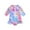 Purple, variant on Coerni Little Girls Rash Guard Swimsuit Ruffles Colorful Leaf Print Tie Dye Long Sleeve Bathing Suit Rompers for Toddler