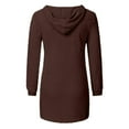 thumbnail image 3 of AUNVITO Women's Hooded Fleece Top Long Sleeve Solid Color Casual and Cozy Style, 3 of 6