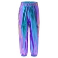 thumbnail image 6 of iixpin Kids Girls Sparkly 2PCS Hip Hop Jazz Dance Outfit Long Sleeve Tassel Jacket with Metallic Jogger Pants Blue 8, 6 of 7
