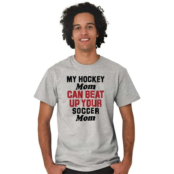 Hockey Soccer Mom Fight Funny Sports Men's Graphic T Shirt Tees Brisco Brands S