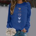 thumbnail image 2 of Sweatshirt for Women Women's Valentine's Day Couples Matching Heart Print Crewneck Long Sleeve Cozy Casual Hoodless Sweatshirt Hoodies for Women Trendy Blue XL, 2 of 4