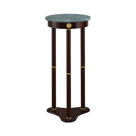 Maykoosh Ideally Rustic Recluse Accent Table with Green Marble Top - Tripod Stand Legs, Merlot Brown Finish, 30"H x 12"W x 12"L, Compact and Stylish