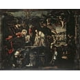 thumbnail image 2 of Tintoretto, Jacopo 14x12 Gold Ornate Wood Framed with Double Matting Museum Art Print Titled - Adoration of the Magi, 2 of 4