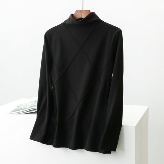 Women Casual Autumn Winter Multicolor Knit Long Sleeve Thermal Turtleneck Top Thermals Women Top Thermal Top for Women Winter Underwear Thermal Women Women's Thermal Tops with Thumb Holes Insulated