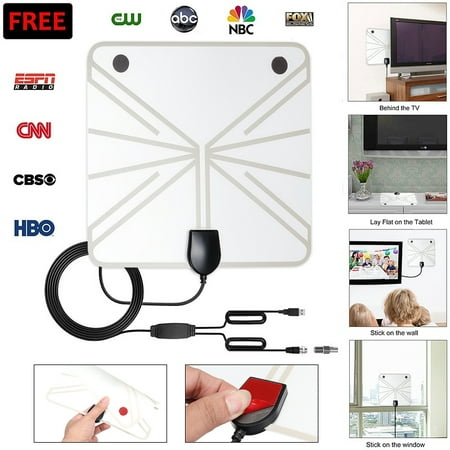 USB HD Digital TV Antenna ,50-100 Miles Long Range High-Definition with HDTV Amplifier Signal Booster for Indoor - Amplified 10ft Coax Cable - Support All TV's - 1080p 4k