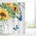 thumbnail image 5 of Sunflower Shower Curtain Butterfly Fabric Shower Curtain for Bathroom, Waterproof Bath Curtain with Hooks, Quick-Drying, Weighted Hem, Machine Washable 72" W x 72" L, 5 of 6