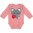 thumbnail image 3 of Inktastic Heart Cat Boys or Girls Long Sleeve Baby Bodysuit, 3 of 5