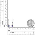 thumbnail image 6 of Gem Stone King 14K Two Tone Gold Blue Iolite and White Created Sapphire Dangle Earrings for Women | 1.56 Cttw | Gemstone Birthstone | Oval Checkerboard 7X5MM, 6 of 6