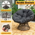 thumbnail image 4 of Patio Lounge Chairs Papasan Chair Egg Chair 360-Degree Swivel Papasan Chair Round Circle Ratten Chair with Cushion and Metal Frame for Living Room Indoor Apartment Outdoor Bedroom,Black, 4 of 7