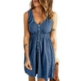 thumbnail image 2 of Vestido corto sin mangas con cuello en V,Vestido corto para mujer Vestido corto con cuello en V Vestido sin mangas con cuello en V Salida de alta intensidad, 2 of 4