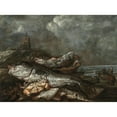 thumbnail image 2 of Abraham van Beyeren 24x19 Gold Ornate Framed and Double Matted Museum Art Print Titled - Fish on the Beach at Egmond, 2 of 4