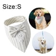 thumbnail image 2 of Bandana de boda para perro, collar para perro con pajarita, disfraz de cumpleaños, esmoquin ajustable para fiesta de mascotas, rayas blancas, 2 of 5
