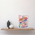 thumbnail image 2 of Abstract Kitchen Cups And Saucers Folk Art Artwork Framed Wall Art Print A4, 2 of 4