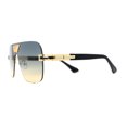thumbnail image 3 of Urbane Slick Rimless Flat Top Racer Shield Baller Sunglasses Gold Black Green Yellow, 3 of 4