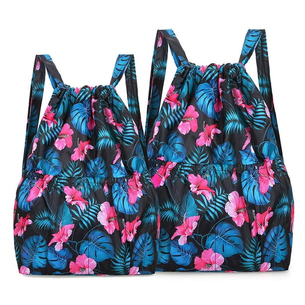 Mochila de gran capacidad con cordón, bolsa de compras portátil plegable para mujer, bolsa de viaje ligera para exteriores